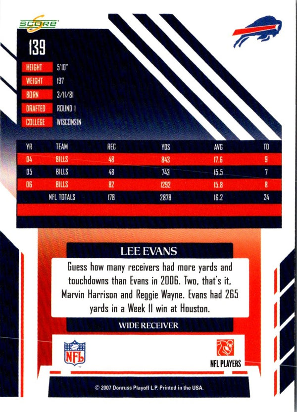 2007 Score Lee Evans #139