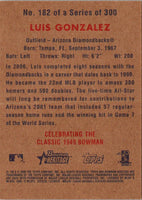 2006 Bowman Heritage Luis Gonzalez #182