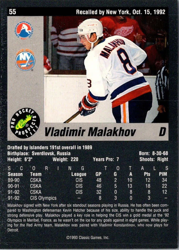 1993 Classic Pro Prospects Vladimir Malakhov