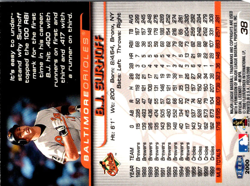 2000 Fleer Focus B.J. Surhoff