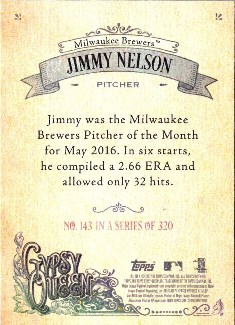 2017 Topps Gypsy Queen Jimmy Nelson