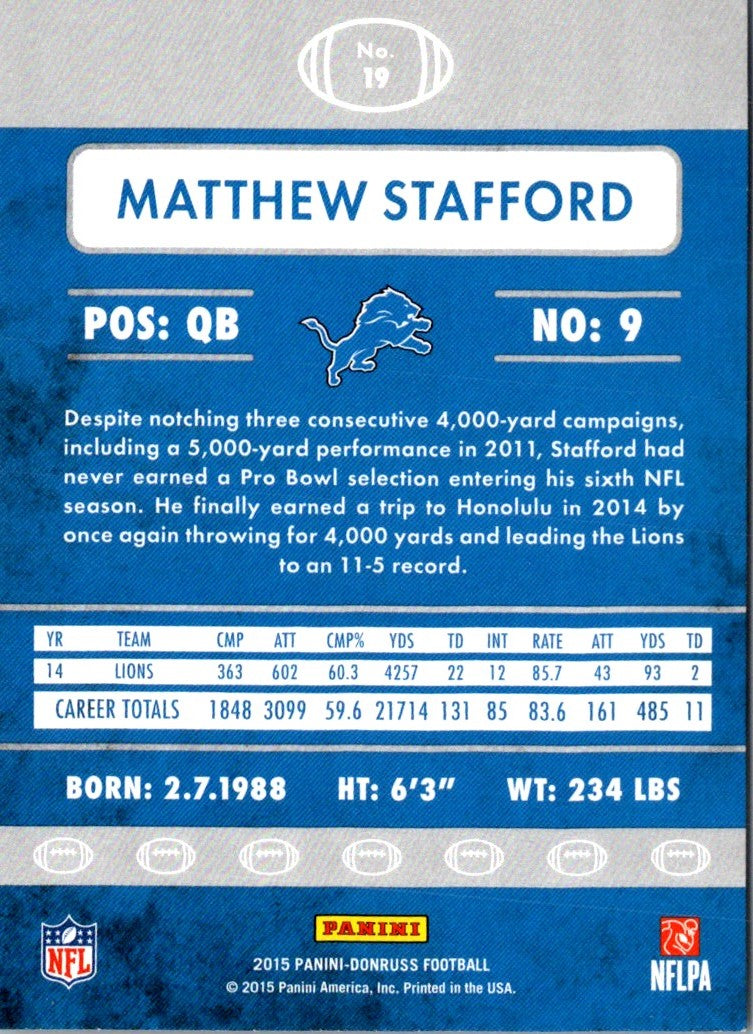 2015 Donruss Matthew Stafford