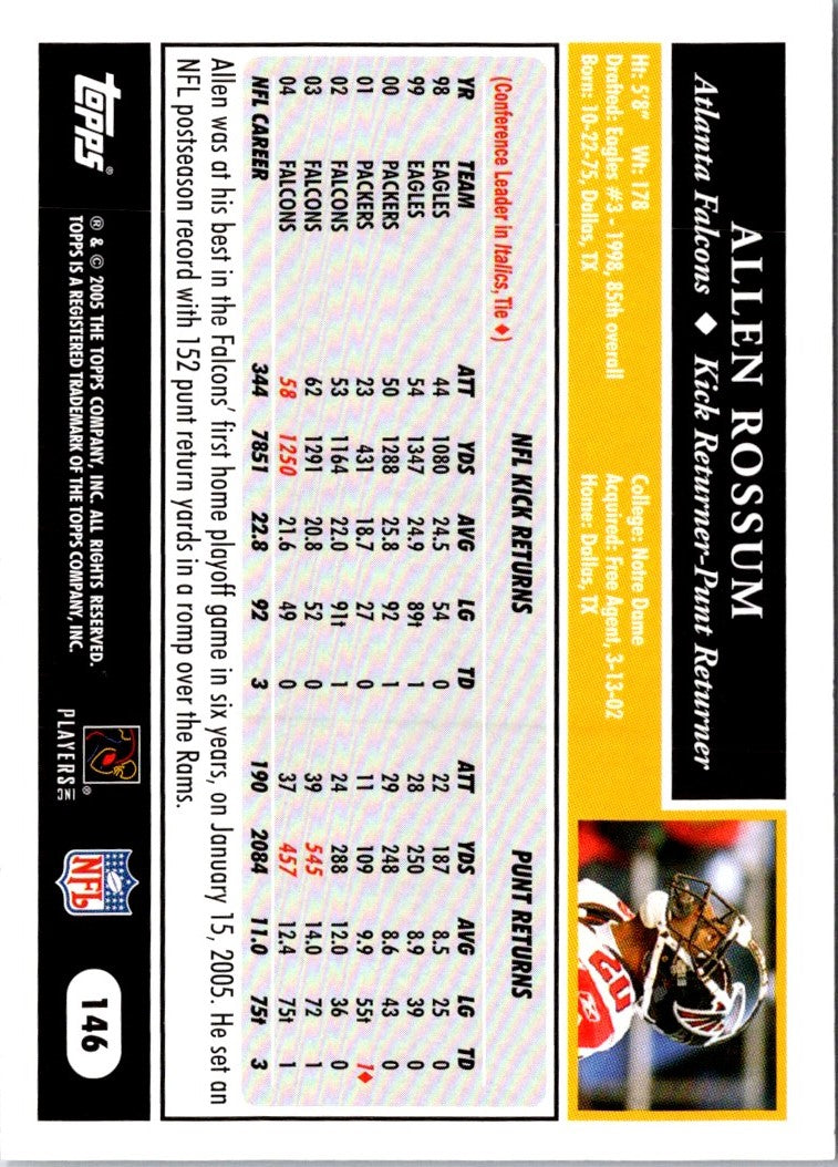 2005 Topps Allen Rossum