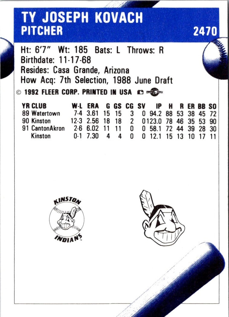 1992 Fleer ProCards Ty Kovach