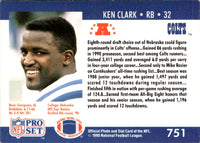 1990 Pro Set Ken Clark #751 Rookie