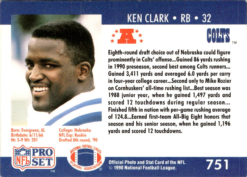 1990 Pro Set Ken Clark