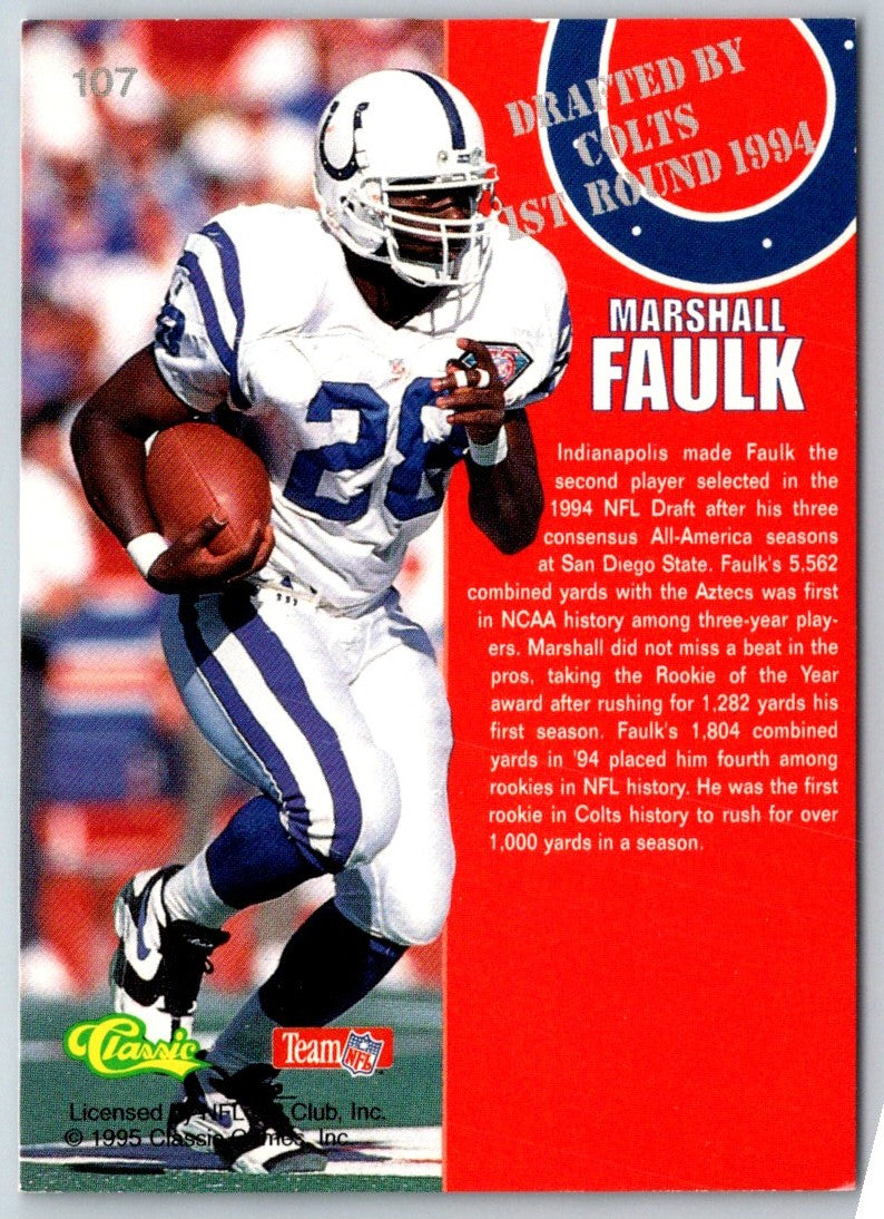 1995 Classic NFL Rookies Marshall Faulk