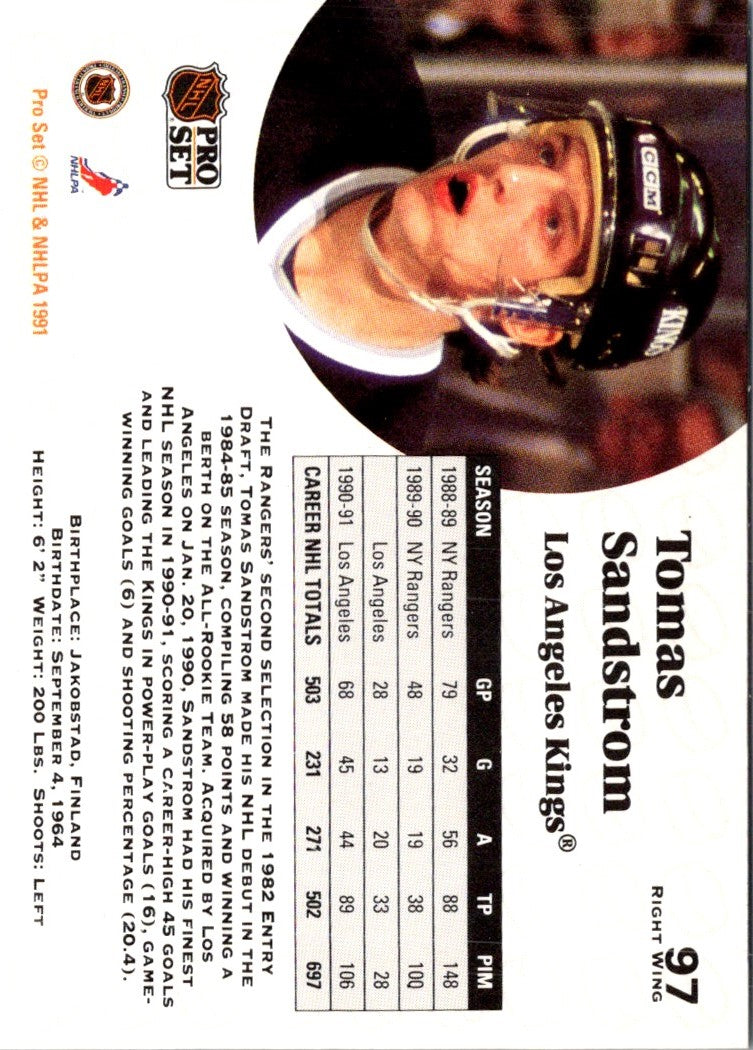 1991 Pro Set Tomas Sandstrom