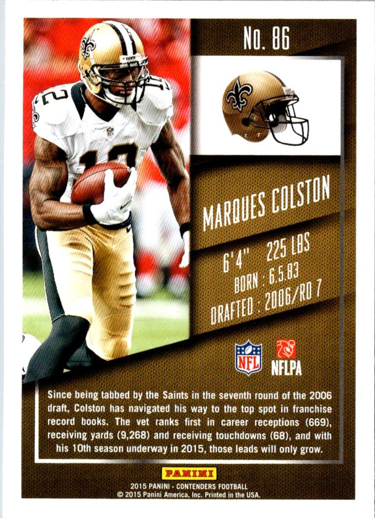 2015 Panini Contenders Marques Colston