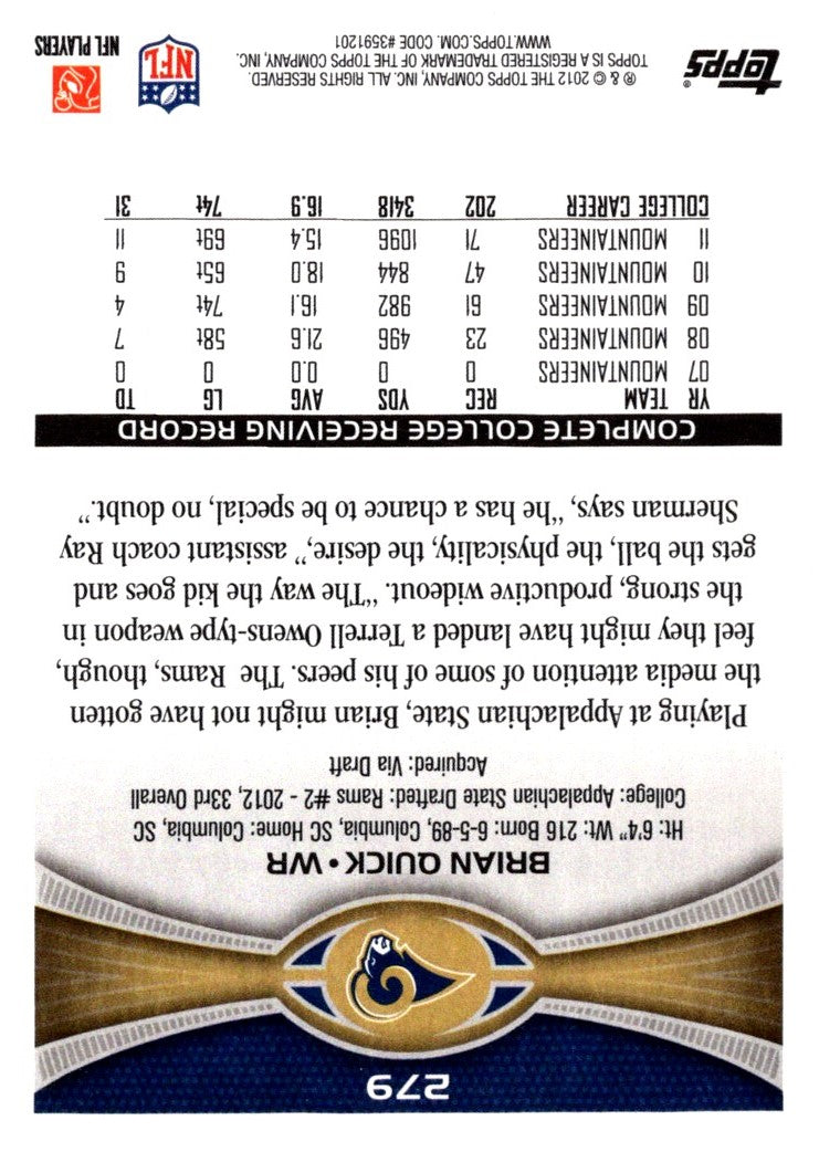 2012 Topps Brian Quick