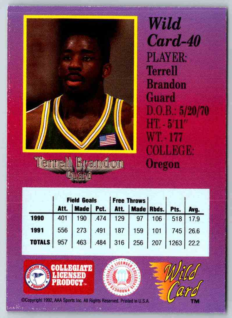 1991 WildCard Terrell Brandon