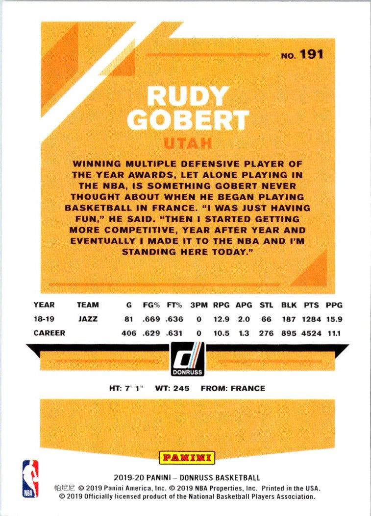 2019 Donruss Rudy Gobert