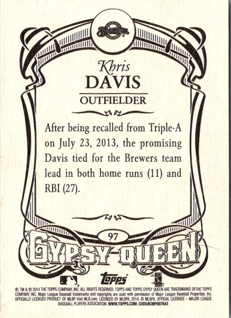 2014 Topps Gypsy Queen Khris Davis