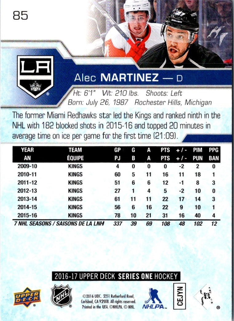 2016 Upper Deck Alec Martinez