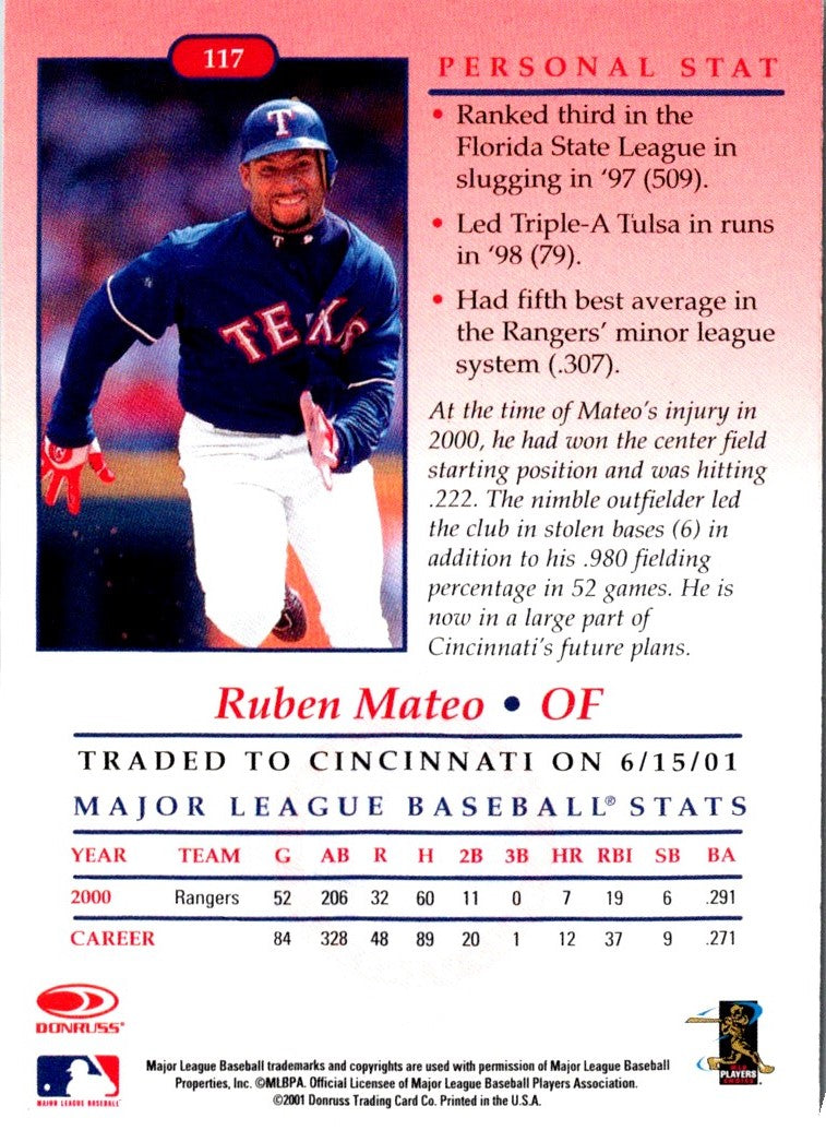 2001 Donruss Ruben Mateo