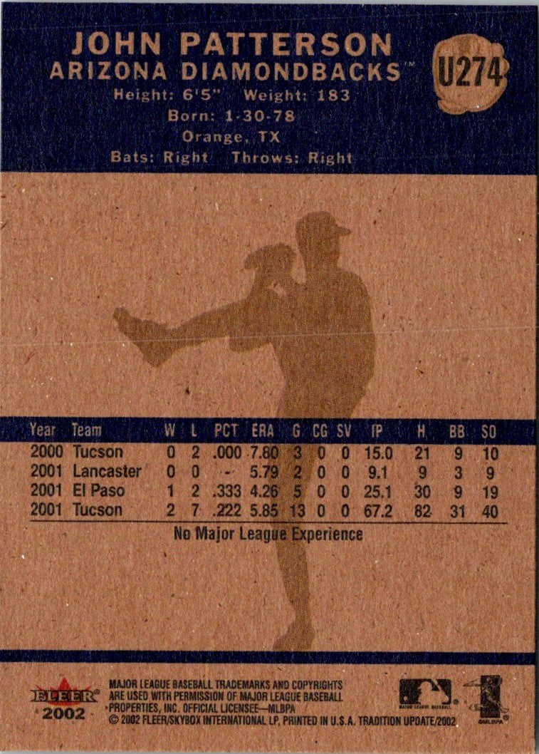 2002 Fleer Tradition Update John Patterson