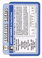 1990 Swell Baseball Greats Lenny Randle #53