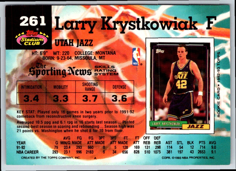 1992 Stadium Club Larry Krystkowiak