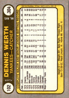 1981 Fleer Dennis Werth #102 Rookie