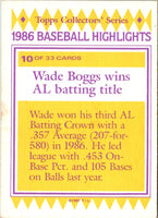 1987 Topps Woolworth Baseball Highlights Wade Boggs #10