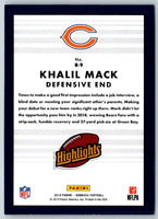 2019 Donruss Highlights Khalil Mack #H-9