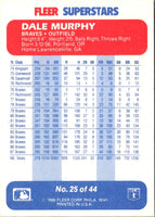 1988 Fleer SuperStars Dale Murphy #25