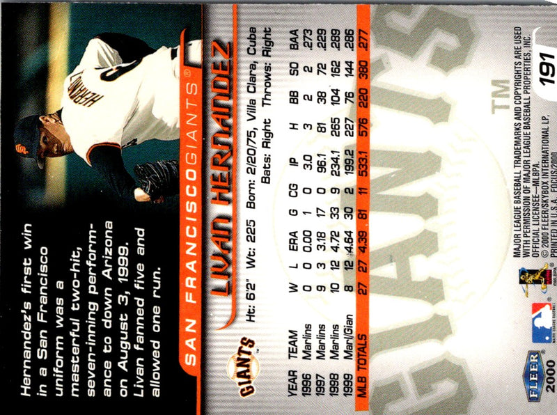 2000 Fleer Focus Livan Hernandez