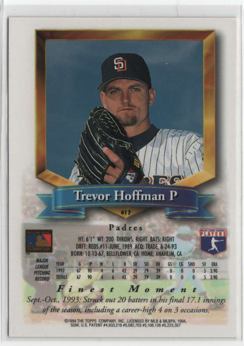 1995 Topps CyberStats (Spectralight) Trevor Hoffman