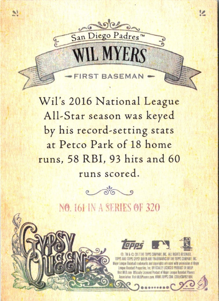 2017 Topps Gypsy Queen Wil Myers