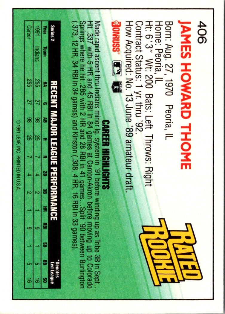 1992 Donruss Jim Thome