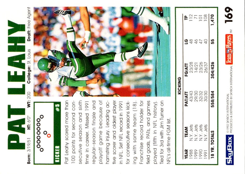 1992 SkyBox Impact Pat Leahy