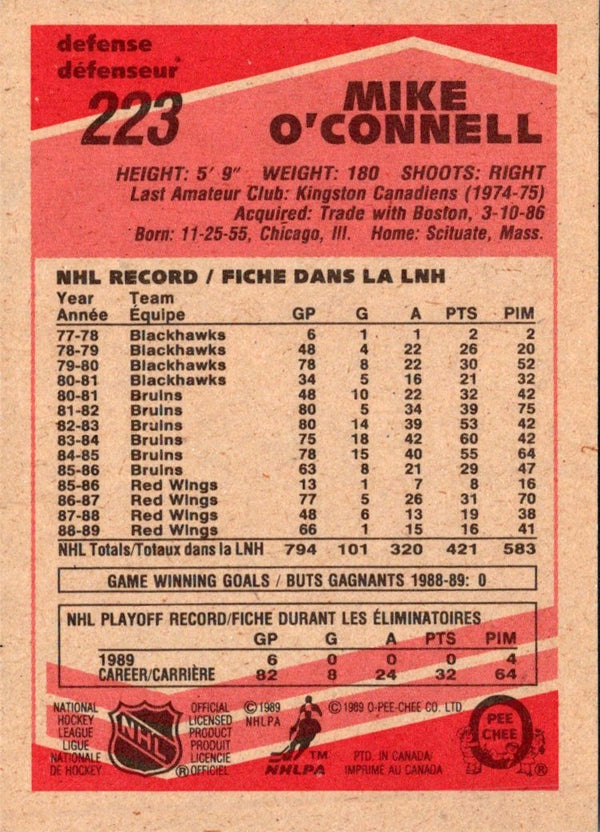 1989 O-Pee-Chee Mike O'Connell #223