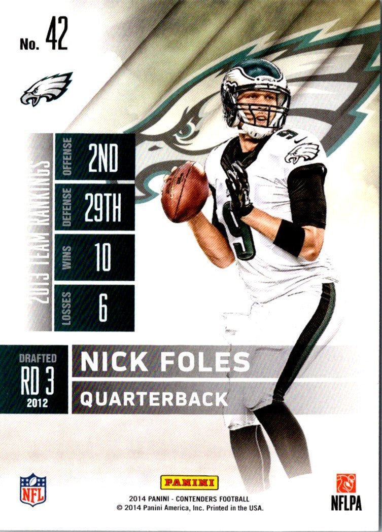 2014 Panini Contenders Nick Foles