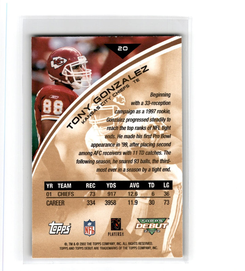 2002 Topps Debut Tony Gonzalez