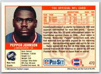 1989 NFL Proset Pepper Johnson #470