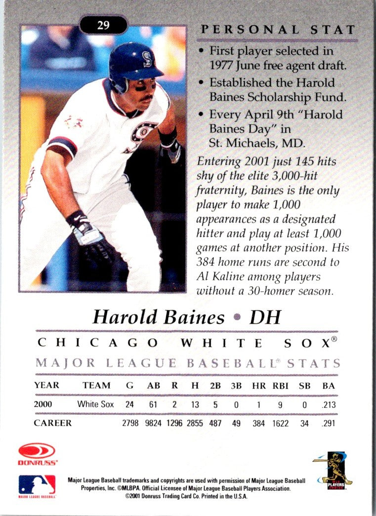 2001 Donruss Studio Harold Baines