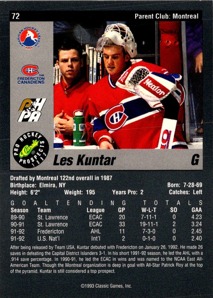 1993 Classic Pro Prospects Les Kuntar