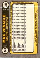 1981 Fleer Max Venable #443 Rookie