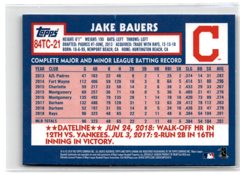 2018 Topps Now Jake Bauers