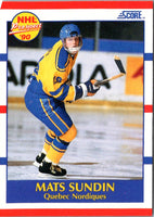 1990 Score Mats Sundin #398 Rookie