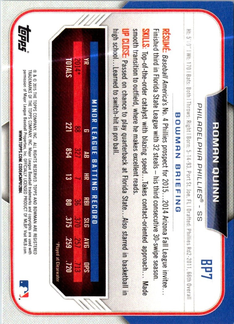 2015 Bowman Prospects Roman Quinn