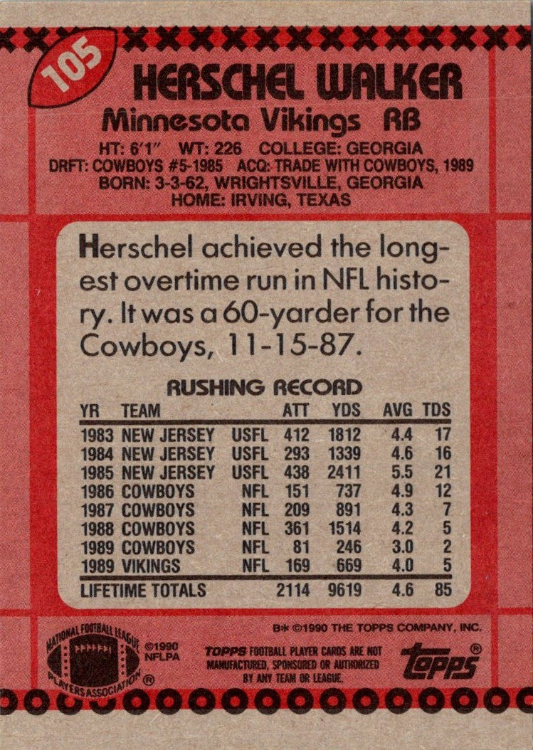 1990 Topps Herschel Walker