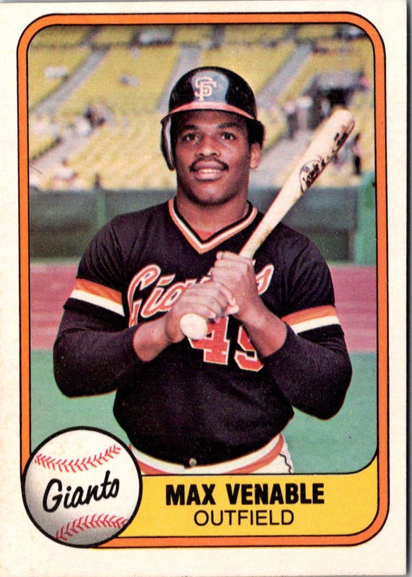 1981 Fleer Max Venable #443 Rookie