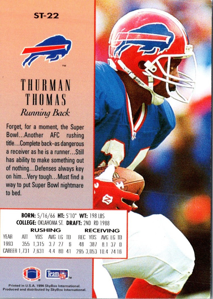 1994 SkyBox Premium SkyTech Stars Thurman Thomas