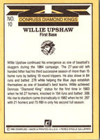 1985 Donruss Willie Upshaw #10