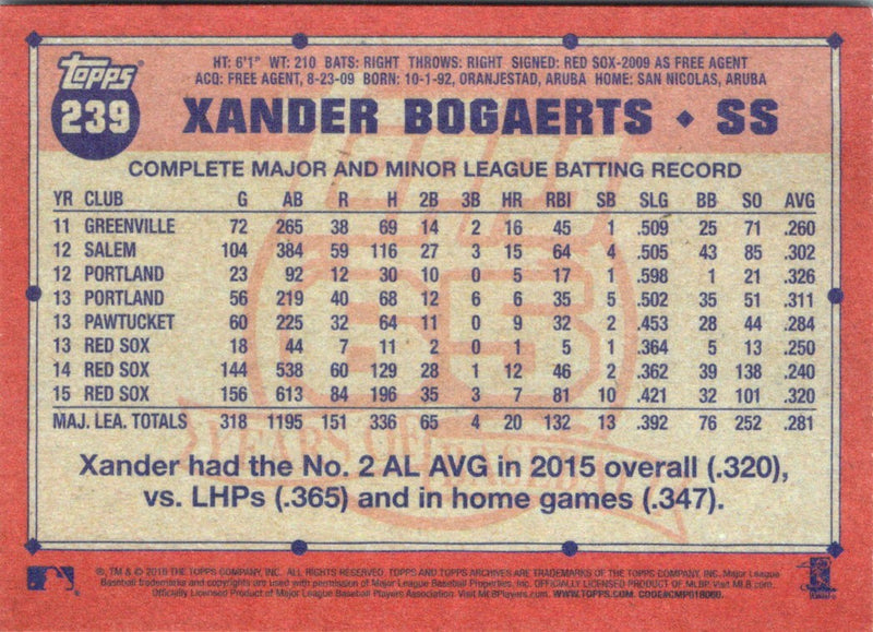 2016 Topps Archives Xander Bogaerts