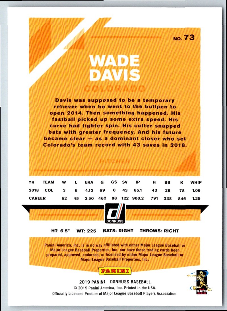 2019 Donruss Wade Davis