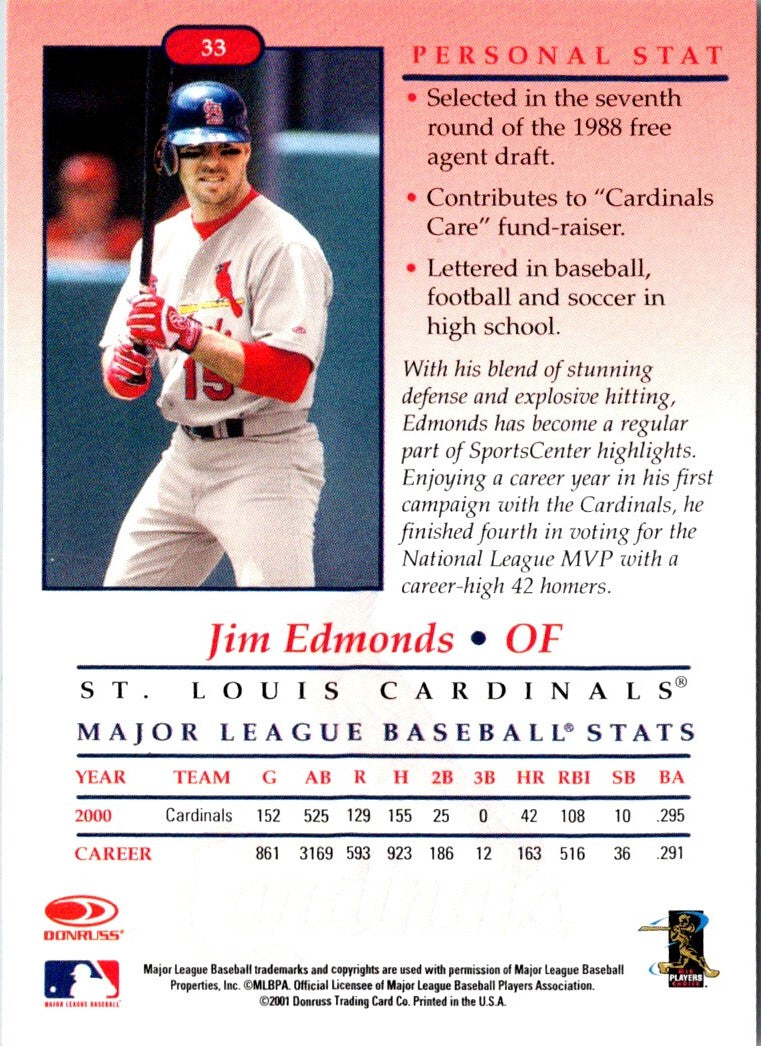 2001 Donruss Jim Edmonds