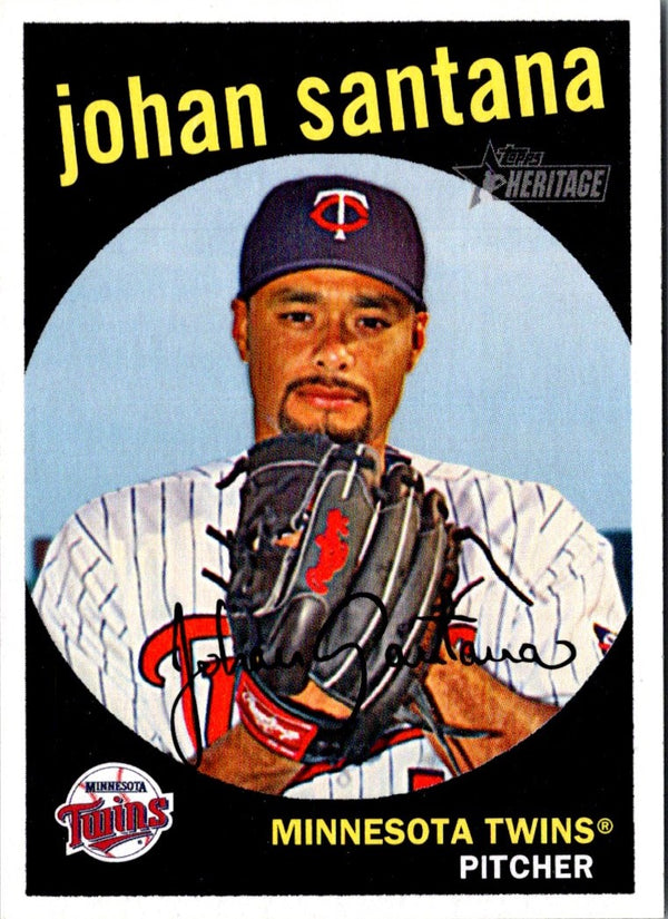 2008 Topps Heritage Johan Santana #201A