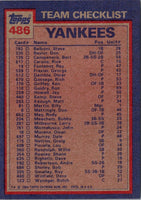 1984 Topps Yankees Batting & Pitching Leaders/Checklist #486